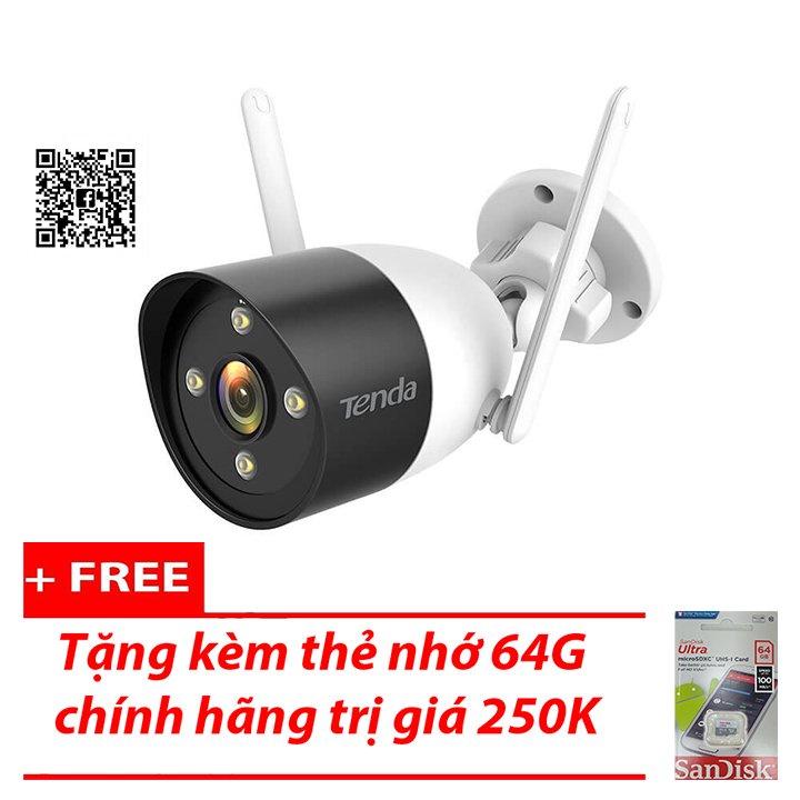 Camera wifi ngoài trời 3.0 có màu ban đêm Tenda CT6 cao cấp tặng kèm thẻ nhớ chính hãng