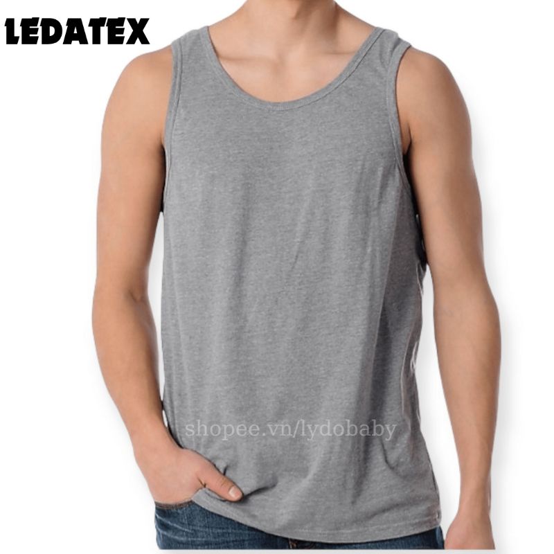 Áo ba lỗ nam LEDATEX chất cotton đông xuân thoáng mát cổ tròn form rộng có big size tay ngắn