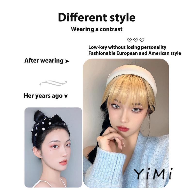 Tóc mái bằng giả nhuộm tông vàng thời trang