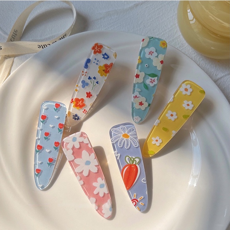 Kẹp Tóc Họa Tiết Hoa Dễ Thương Phong Cách Hàn Quốc