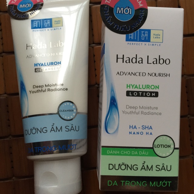 Combo dưỡng ẩm Hadalabo: Kem rửa mặt dưỡng ẩm Hadalabo Advanced Nourish 80h và dung dịch dưỡng ẩm Hadalabo 100ml/170ml