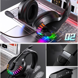 Tai nghe chụp tai Gaming Q2 có Mic cao cấp, LED 7 màu tự động thay đổi, điều chỉnh tắt or mở led BẢO HÀNH 6 THÁNG