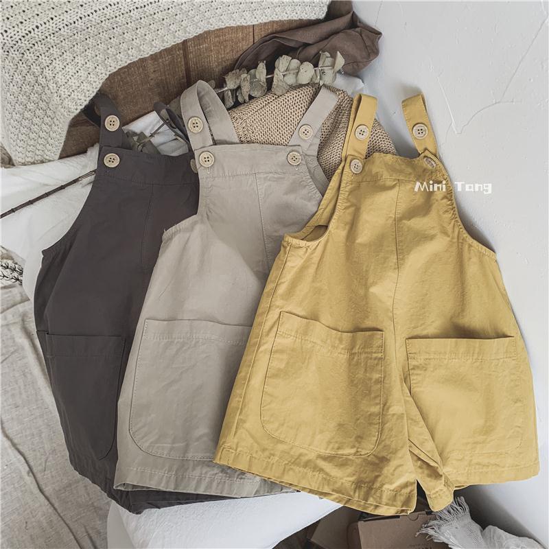 MNGRL Quần Yếm Ống Rộng Từ Cotton Mềm Mát Thoải Mái Mùa Hè Cho Bé Gái