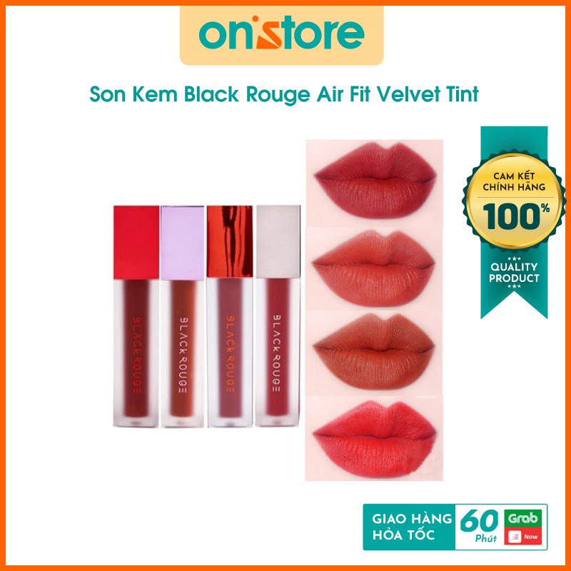 Son Kem Black Rouge Air Fit Velvet Tint Mới nhất 2021, Son Black Rouge Ver5 Son kem lì Air Fit Velvet Ver5 + Black ver2