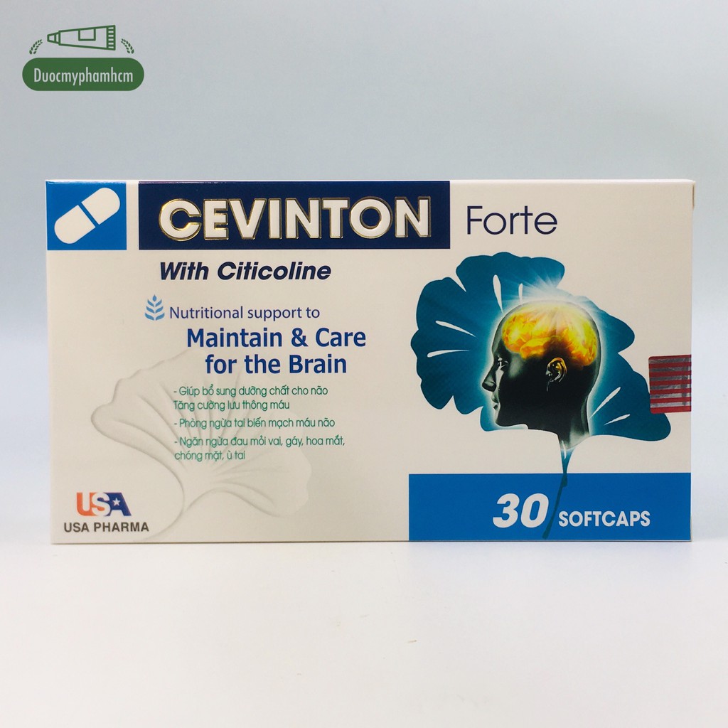 Combo 2 Hộp Bổ Não Cevinton Fort, Tăng Cường Lưu Thông Máu, Ngăn Ngừa Tai Biến, Hộp 30 viên
