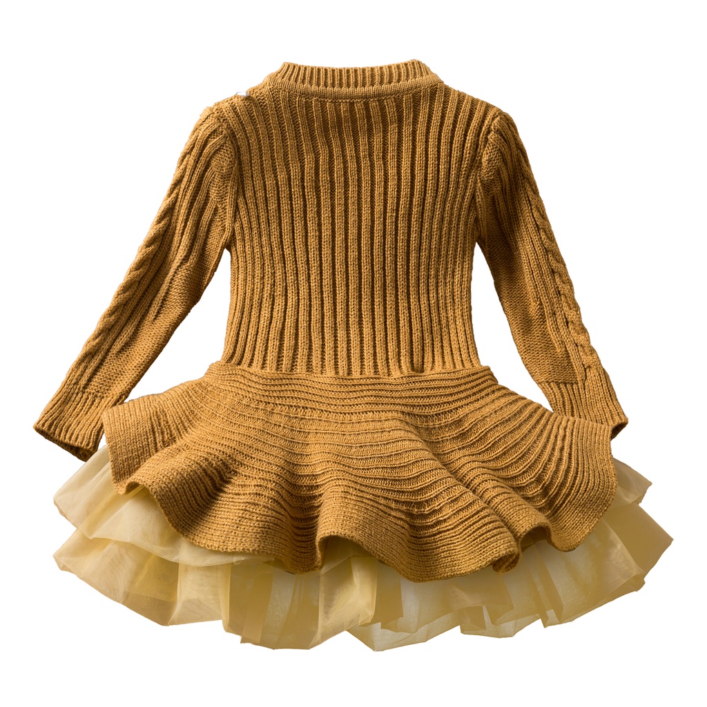 Đầm Công Chúa Tay Dài Màu Đỏ Thời Trang Thu Đông Mừng Năm Mới Cho Bé Gái