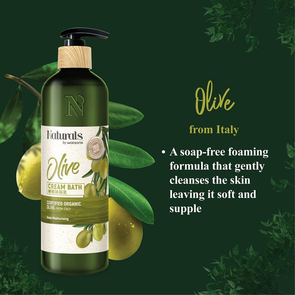 Sữa Tắm Naturals By Watsons True Natural Chiết Xuất Olive 490ml