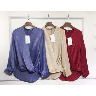 (Hàng Mới Về) Áo Lụa Tuyết Cổ V Hàng VNXK - AK0800