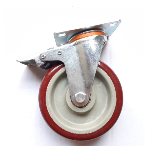 Bánh xe đẩy hàng xoay 360 độ cao cấp 7,5cm, 10cm, 12cm màu mận chín, chịu lực 150-200kg