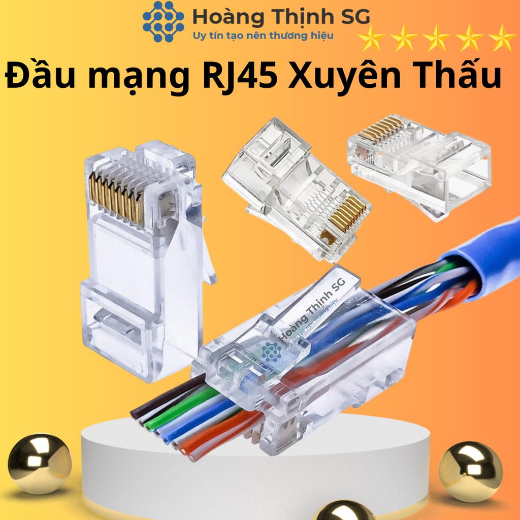 Hạt đầu mạng RJ45 xuyên thấu NITSUMI - Dùng bấm đầu cho dây mạng cat5 cat5E Cat6 Cat6E - Hoàng Thịnh SG
