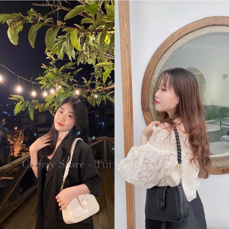 Túi xách nữ đeo chéo kẹp nách quai tết da mềm hàng cao cấp xinh xắn sang chảnh Ely Bag CS10374