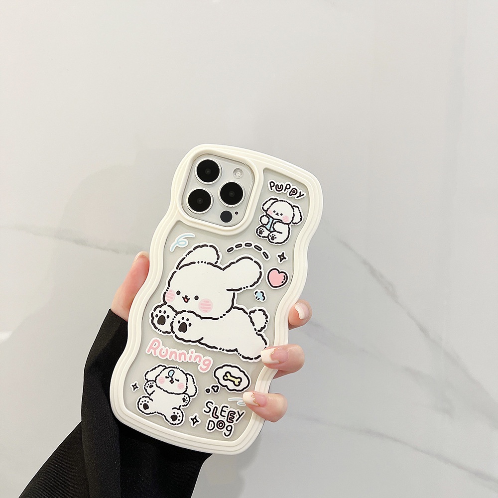 Ốp Điện Thoại Mềm Họa Tiết Chú Cún Tai Dài Cho iphone 11 12 13 pro max mini XR XS