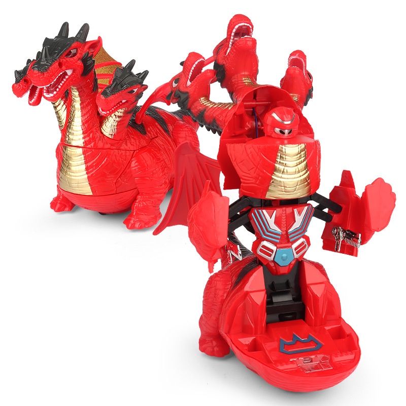 Đồ chơi khùng long 3 đầu tự động biến hình robot, phát nhạc, phát sáng cực vui