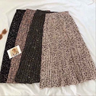 Chân váy vải hoa nhí