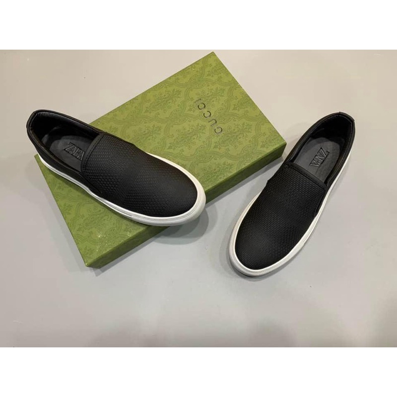 Giày lười nam, giày slipon da, Z a R a. Lót da êm mềm, đế cao su khâu bền chắc. Phối đồ đa phong cách