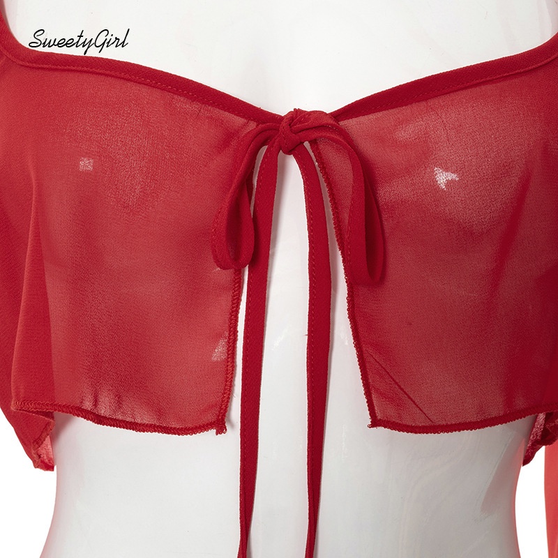 Áo Thun Cổ Chữ V Tay Dài Dáng Rộng Thắt Nơ Quyến Rũ Dành Cho Nữ 2022