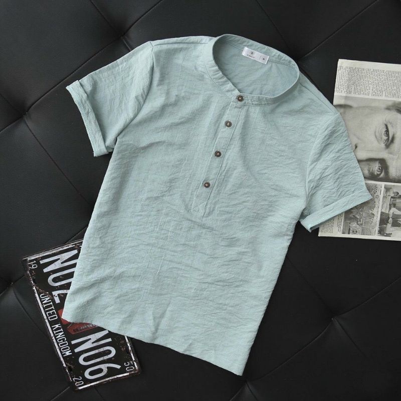 ÁO ĐŨI NAM CỘC TAY, CỔ TÀU HÀNG CAO CẤP | BigBuy360 - bigbuy360.vn