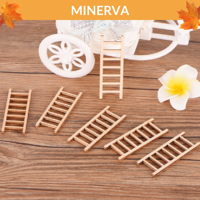 TIỂU CẢNH Mô hình thang gỗ mini trang trí tiểu cảnh, sân vườn, chậu cây kiểng