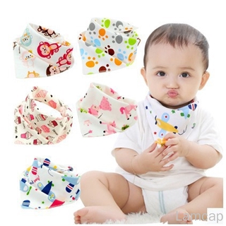 Yếm Ăn Cotton Hình Tam Giác Có Nút Cài Dành Cho Bé