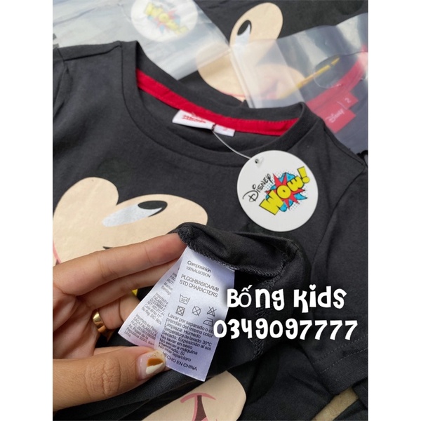 Áo Phông Bé Trai Mickey Xám Đen DN