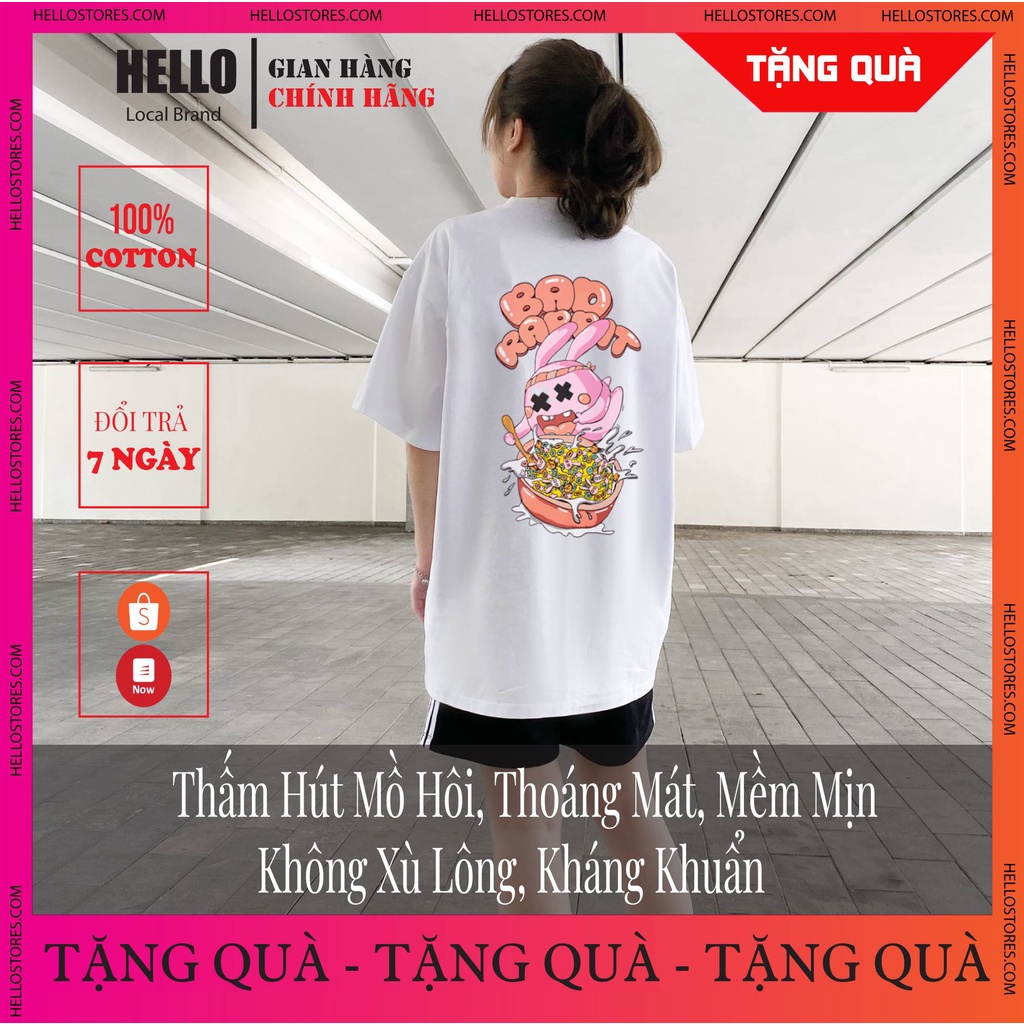 Áo thun localbrand HelloHouse nam nữ unisex - chất vải Cotton thoáng mát mềm mịn - Bad Rabbit_Ap065 | BigBuy360 - bigbuy360.vn