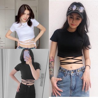 [QUÀ TẶNG LÀ SỮA TẮM TRẮNG KHÁCH NHÉ] Áo Croptop Thun Body Dây Đan Eo ❤️ Áo croptop nữ chất thun co giãn❤️