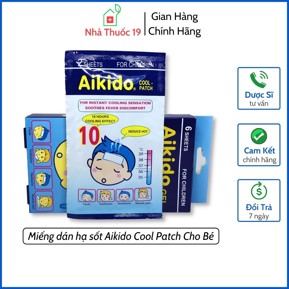 Miếng Dán Hạ Sốt AiKiDo Cool Patch Giúp Bé Hạ Nhiệt Giảm Sốt Ngăn Ngừa Co