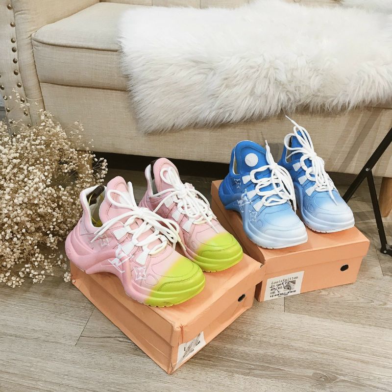Già thể thao LV sneaker mẫu mới 2021 loang xanh hồng