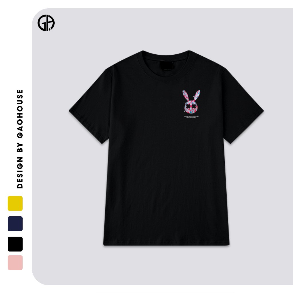 Áo thun nam nữ THỎ RỰC RỠ oversize Gạo House phong cách unisex form rộng in hình chất cotton[V182]
