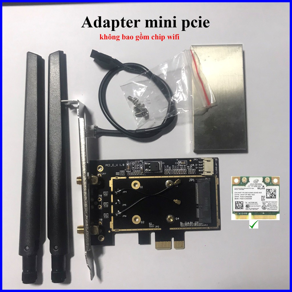 Adapter chuyển đổi card wifi mini pcie laptop sang wifi pice dùng cho máy tính bàn