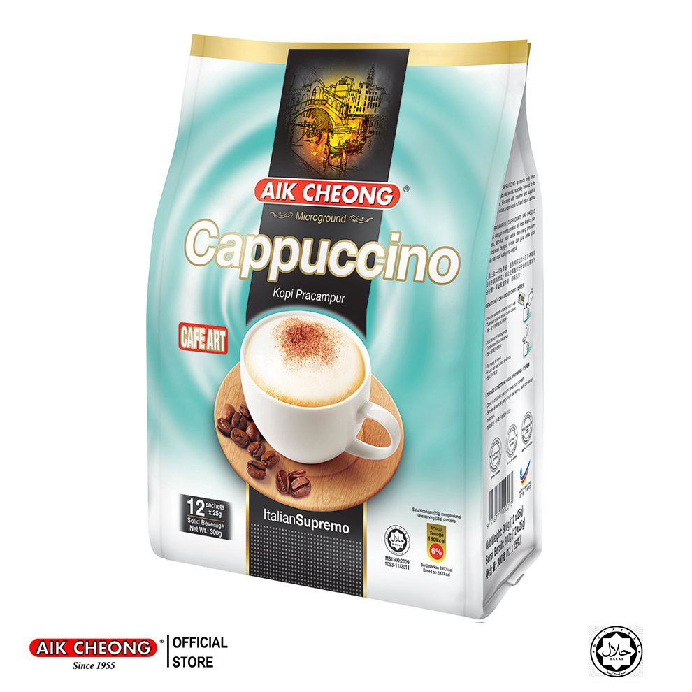 [Chính hãng] ✅  Cà Phê Cappuccino Aik Cheong Cafe Art (12 Gói x 25g) - nhập khẩu từ Malaysia