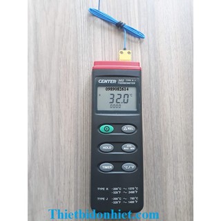 Máy đo nhiệt độ tiếp xúc 1 kênh kiểu K/J Center 302