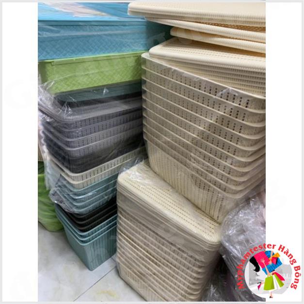 Combo 1 bộ 3 rổ mây đan đựng đồ phong cách hàn quốc bền đẹp sang trọng