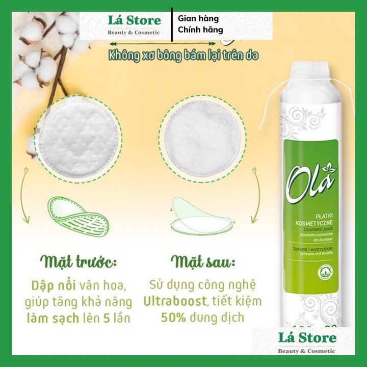 Bông tẩy trang OLA Cotton Pads 120+30 miếng (150 miếng)