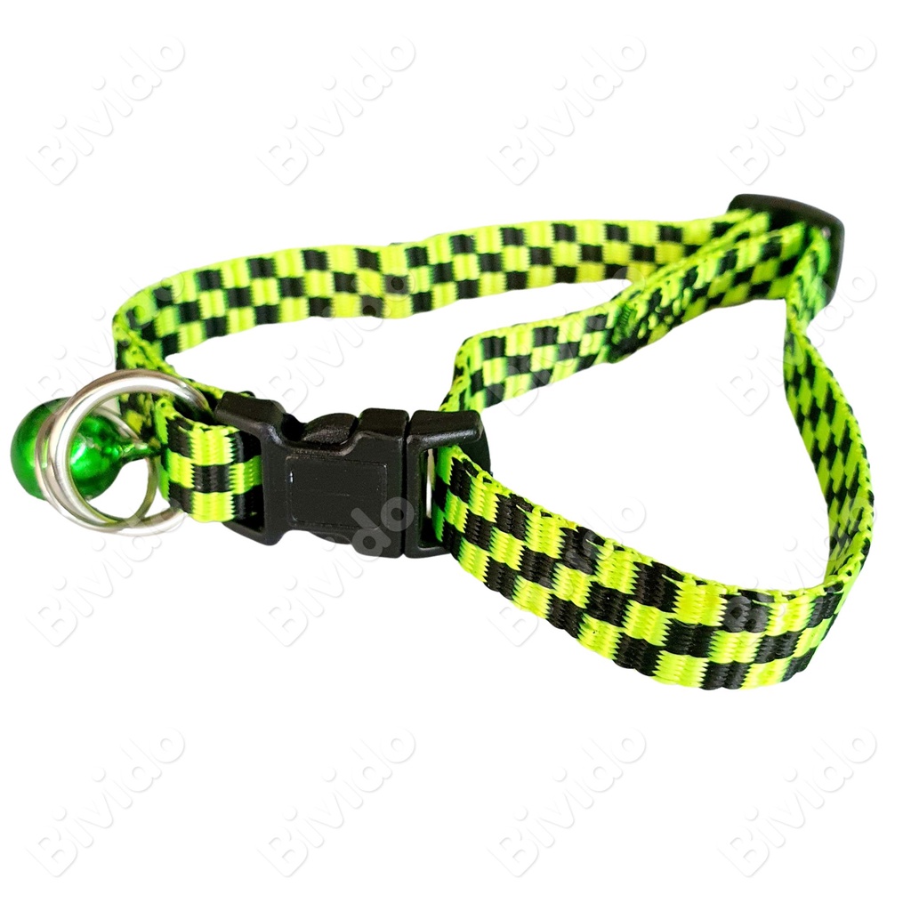 Vòng cổ chó mèo thú cưng sọc caro màu bản nhỏ 1cm &lt;5kg - Bivido