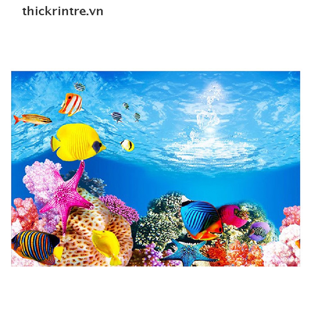 Poster 3D Hình Phong Cảnh Trang Trí Bể Cá