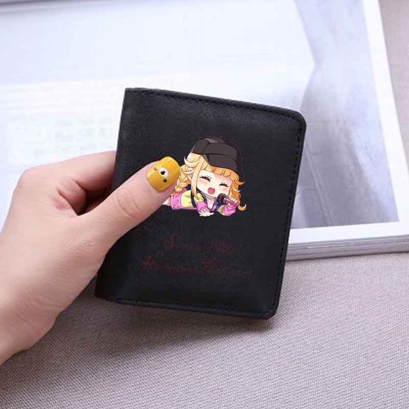 Ví ngắn đen cầm tay IN HÌNH KHỔNG MINH THÍCH ĐI QUẨY đựng vật dụng nhỏ anime chibi