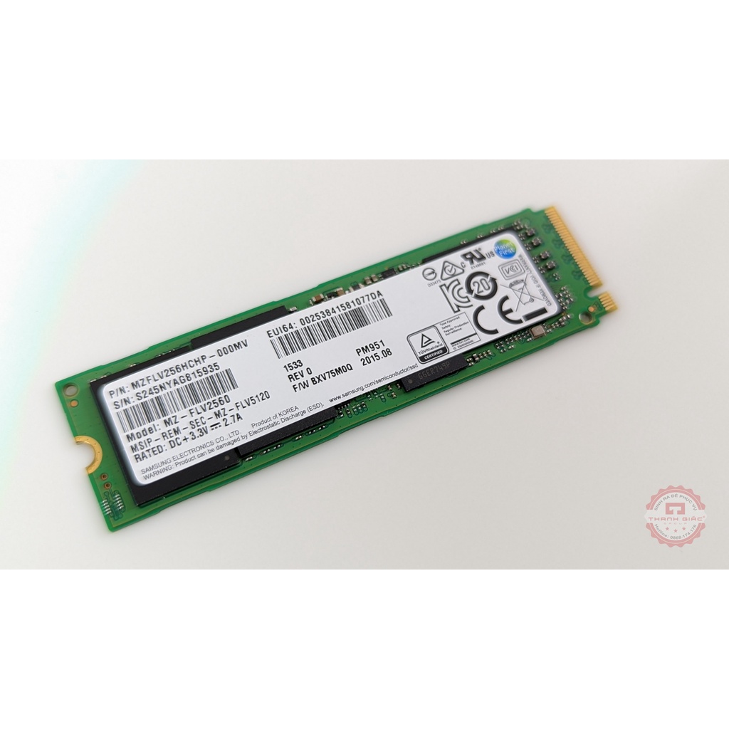 Ổ cứng SSD Samsung NVMe PM951 256GB M.2 2280 PCIe Gen3 x4 MZVLV256HCHP - Bảo Hành 3 Năm