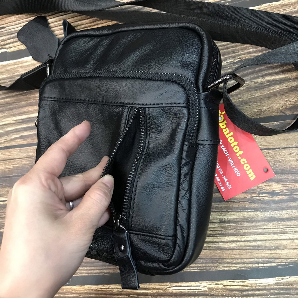 TÚI ĐEO CHÉO NAM MINI DA BÒ NHẬP KHẨU TD25 ĐỀN GẤP 10 NẾU KHÔNG PHẢI DA THẬT