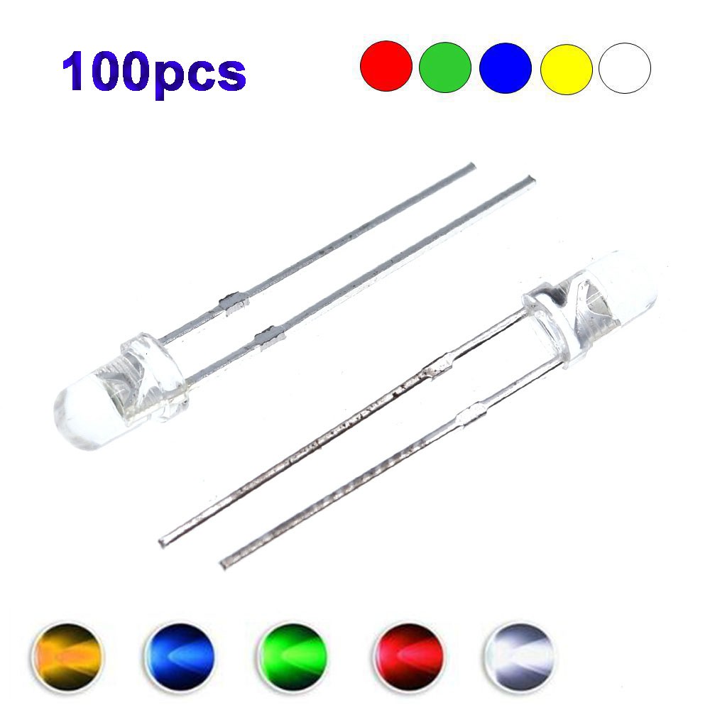 Set 100 Đèn Led Đi Ốt Kích Thước F3 / 3mm