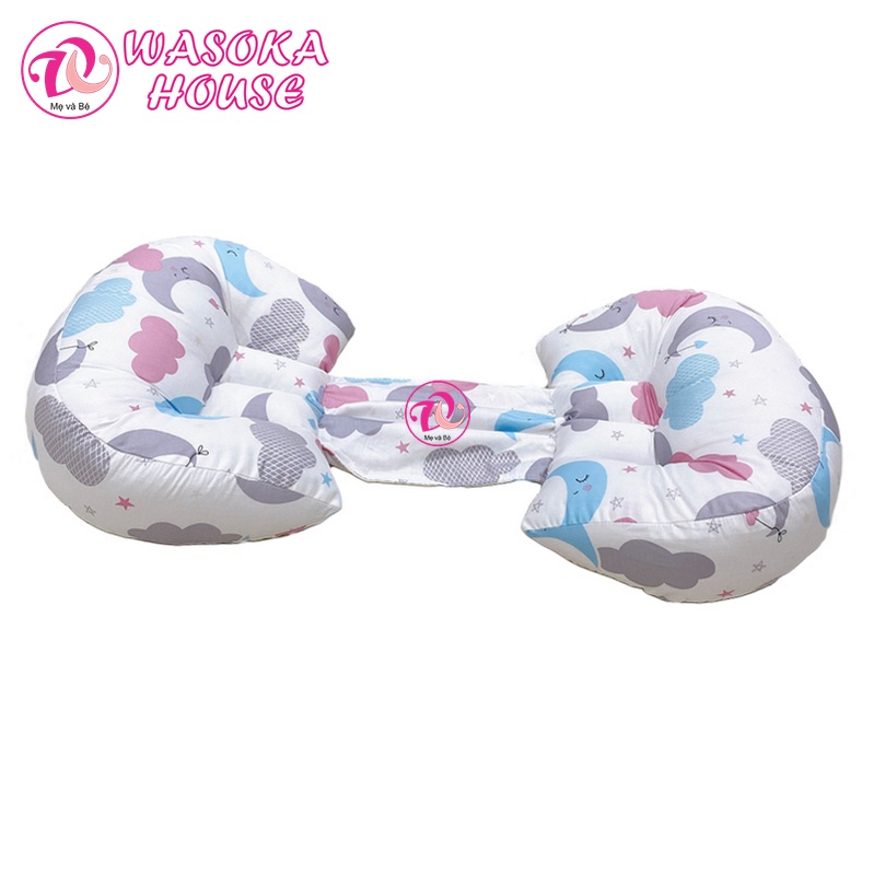 Gối cánh tiên cho bầu cao cấp, giúp nâng đỡ bụng bầu giảm đau lưng, vải cotton satin hàn quốc đẹp, mềm mát
