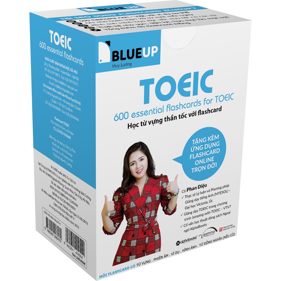 Sách - Blue Up – 600 Essential Flashcards For Toeic