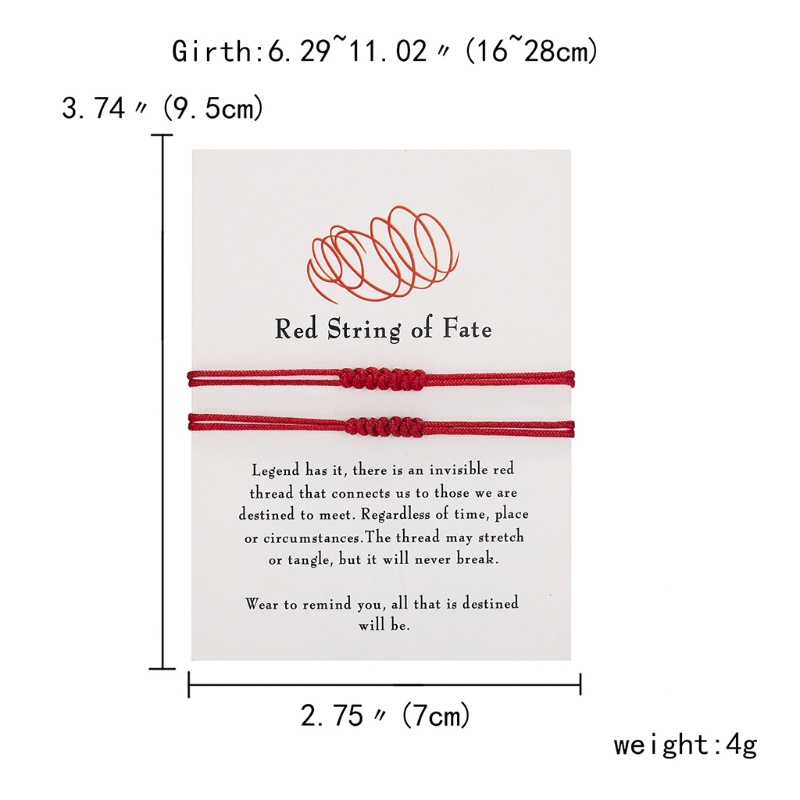 ✿ Set 2 Gói 7 Thẻ Giấy May Mắn Bện Dây Đỏ Có Thể Điều Chỉnh