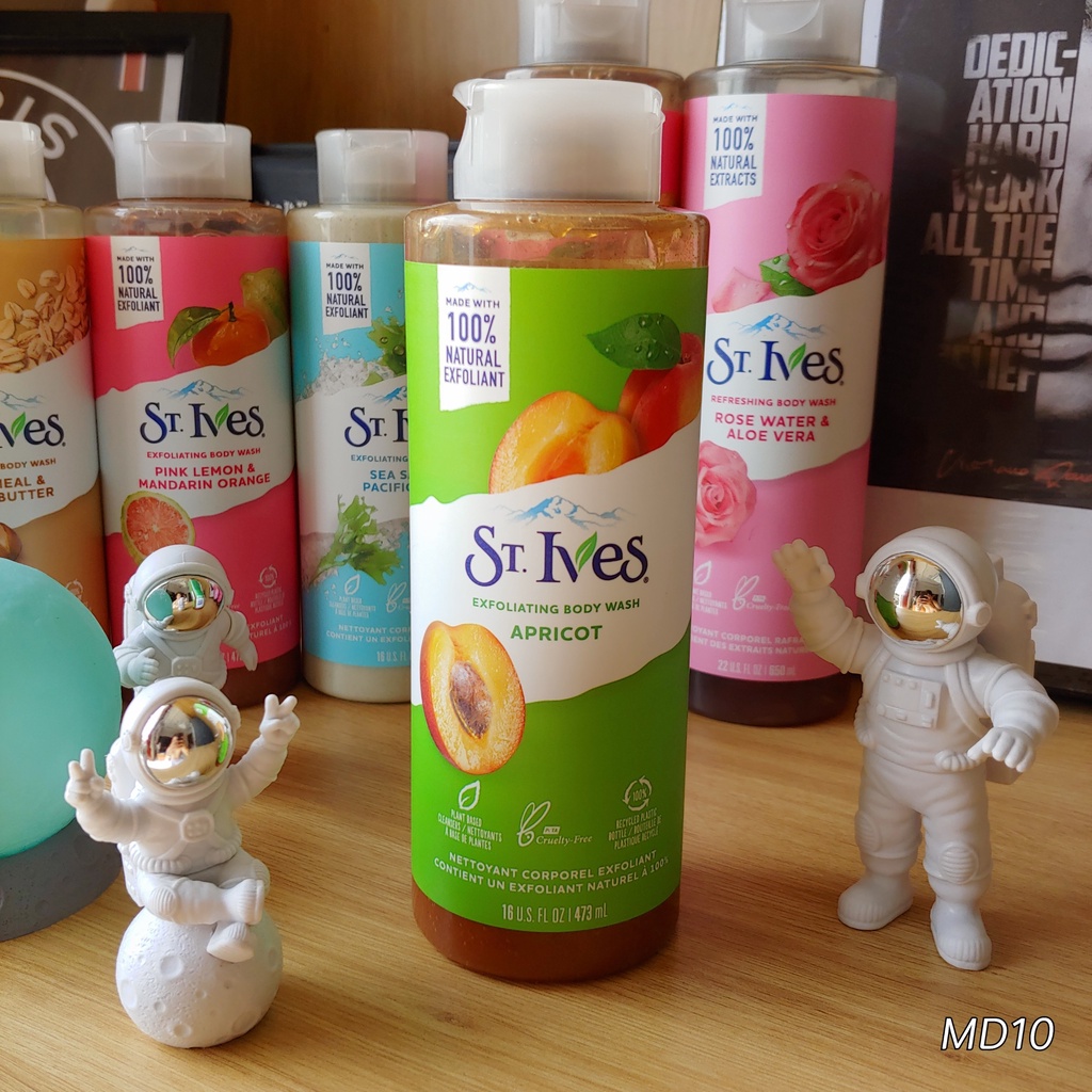 Sữa tắm trắng da, làm mịn, tẩy tế bào chết St.ives 473ml nhập khẩu Mỹ chính hãng