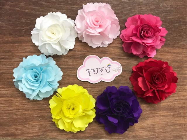 Hoa hồng satin cánh lượn sóng kích thước 7cm