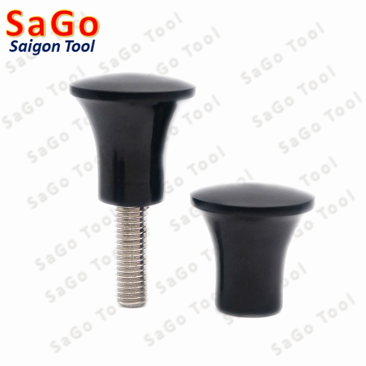 Tay cầm đầu nhựa tròn ren trong và ren ngoài inox 304