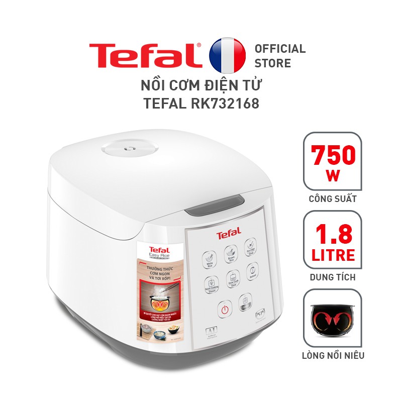 [Mã ELTEFALWL5 giảm 10% đơn 500K] Nồi cơm điện tử Tefal RK732168 - 1.8L, 750W