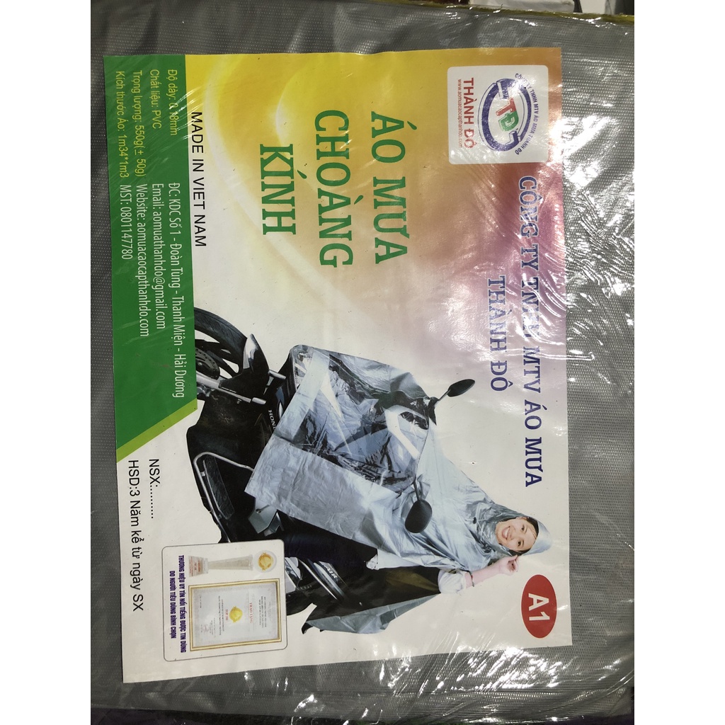 Áo Mưa 2 Da 1 Mũ Cánh Rơi Siêu Bền