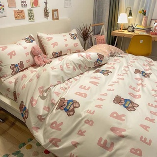 Combo chăn ga gối-ct012- gấu hồng poly set 4 món 1m2,1m4,1m5,1m6,1m8,2m2 dễ thương đáng yêu