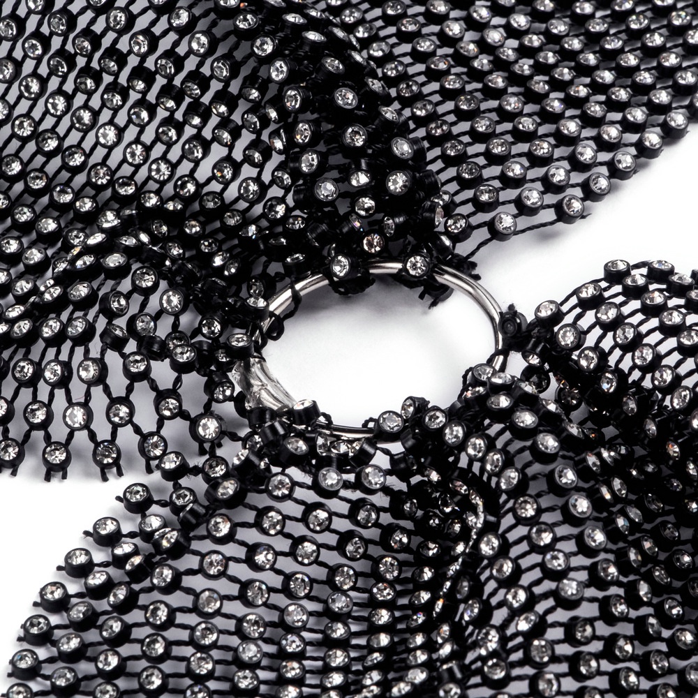 DUNEA Áo kiểu hai dây/ Chân váy ngắn/ dài đính đá nhân tạo lấp lánh thời trang quyến rũ dành cho nữ